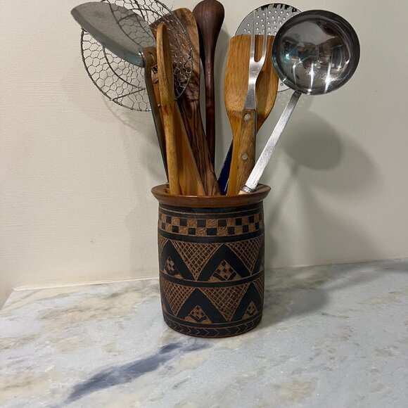 1992 Artisan Vase Deborah DD Tinsman Tribal Ceramic Sgraffito Pottery Art VTG - Picture 14 of 14